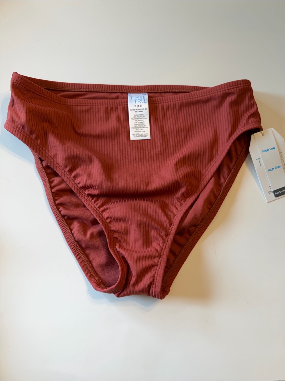 Time and Tru High Rise Bikini Bottoms in Rust